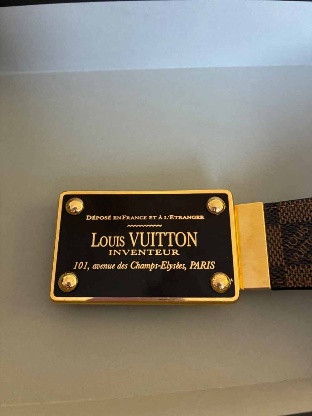 RARE Authentic Louis Vuitton Damier Ebene Canvas Inventeur Reversible Belt 100cm - Picture 2 of 10